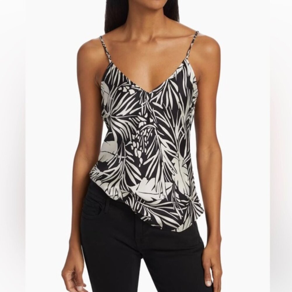 Frame Women's 100% Washable Silk Black Hawaiian Tropical Camisole Cami Top Sz M - Picture 16 of 16